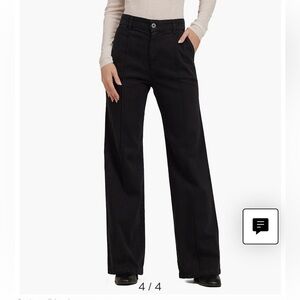 New Bella Dahl Ryder Pintuck High Waist Black Wide-Leg Jeans 32 14 NWOT $196